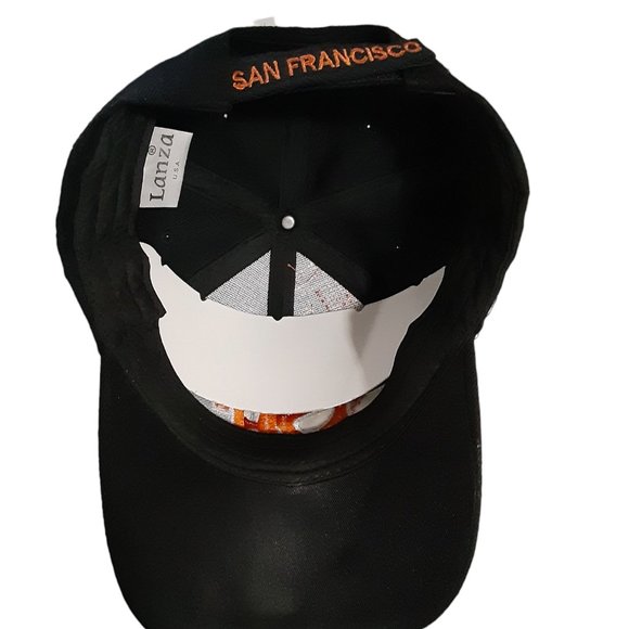 San Francisco Skyline Hat Embroidered Adjustable Black w/Orange Lanza USA NWOT - Picture 5 of 6